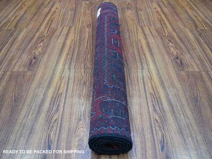 Tribal & Geometric hand-knotted wool rug in Red, 3'3" x 4'8" — SKU O067816 (view 4)