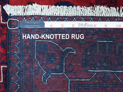 Red 3'3" x 4'8" Tribal Hand knotted Wool Rug - Sku: O067816