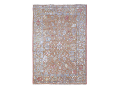 Brown 6'1" x 8'10" Oushak / Peshawar Hand knotted Wool Rug - Sku: O067947