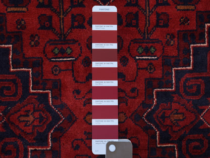 Red 5'8" x 7'7" Tribal Hand knotted Wool Rug - Sku: O067952