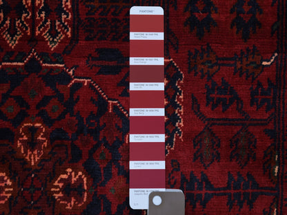 Red 3'3" x 4'10" Tribal Hand knotted Wool Rug - Sku: O067957