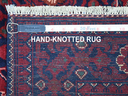 Red 3'3" x 4'10" Tribal Hand knotted Wool Rug - Sku: O067957
