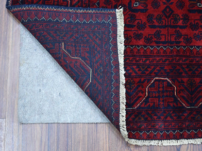 Red 3'3" x 4'8" Tribal Hand knotted Wool Rug - Sku: O067958