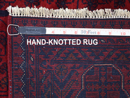 Tribal & Geometric hand-knotted wool rug in Red & Goji Berry, 3'3" x 4'10" — SKU O067960 (view 6)