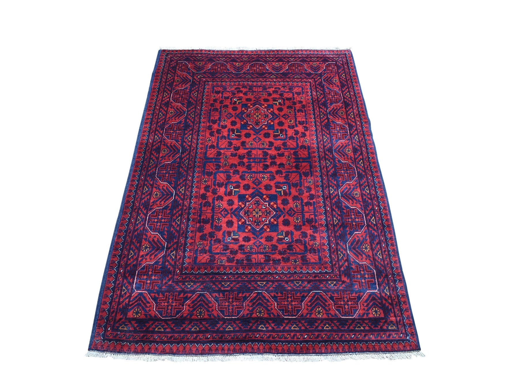 Tribal Tribal & Geometric hand-knotted wool rug in Red, 3'3" x 5' — SKU O067961