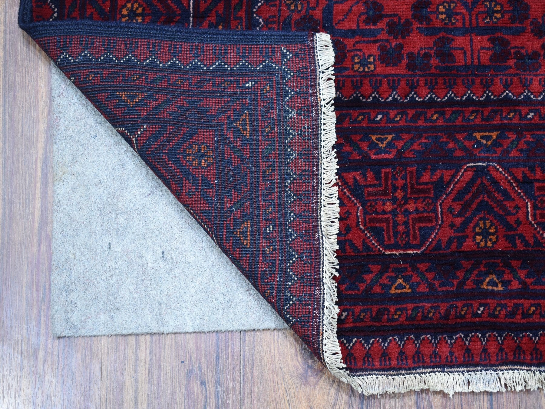 Tribal Tribal & Geometric hand-knotted wool rug in Red, 3'3" x 5' — SKU O067961 (view 2)