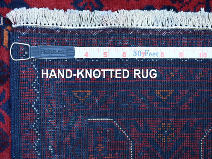 Red 3'3" x 5'0" Tribal Hand knotted Wool Rug - Sku: O067961