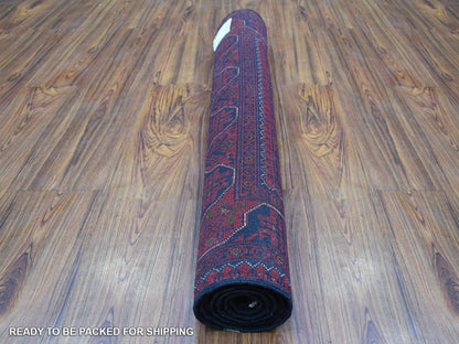 Red 3'4" x 4'10" Tribal Hand knotted Wool Rug - Sku: O067964