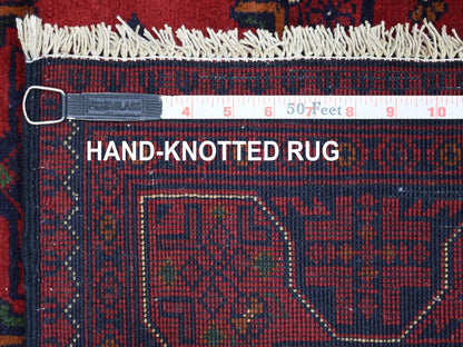 Red 3'4" x 4'10" Tribal Hand knotted Wool Rug - Sku: O067964