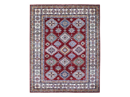 Red 8'1" x 10'0" Tribal Hand knotted Wool Rug - Sku: O068058