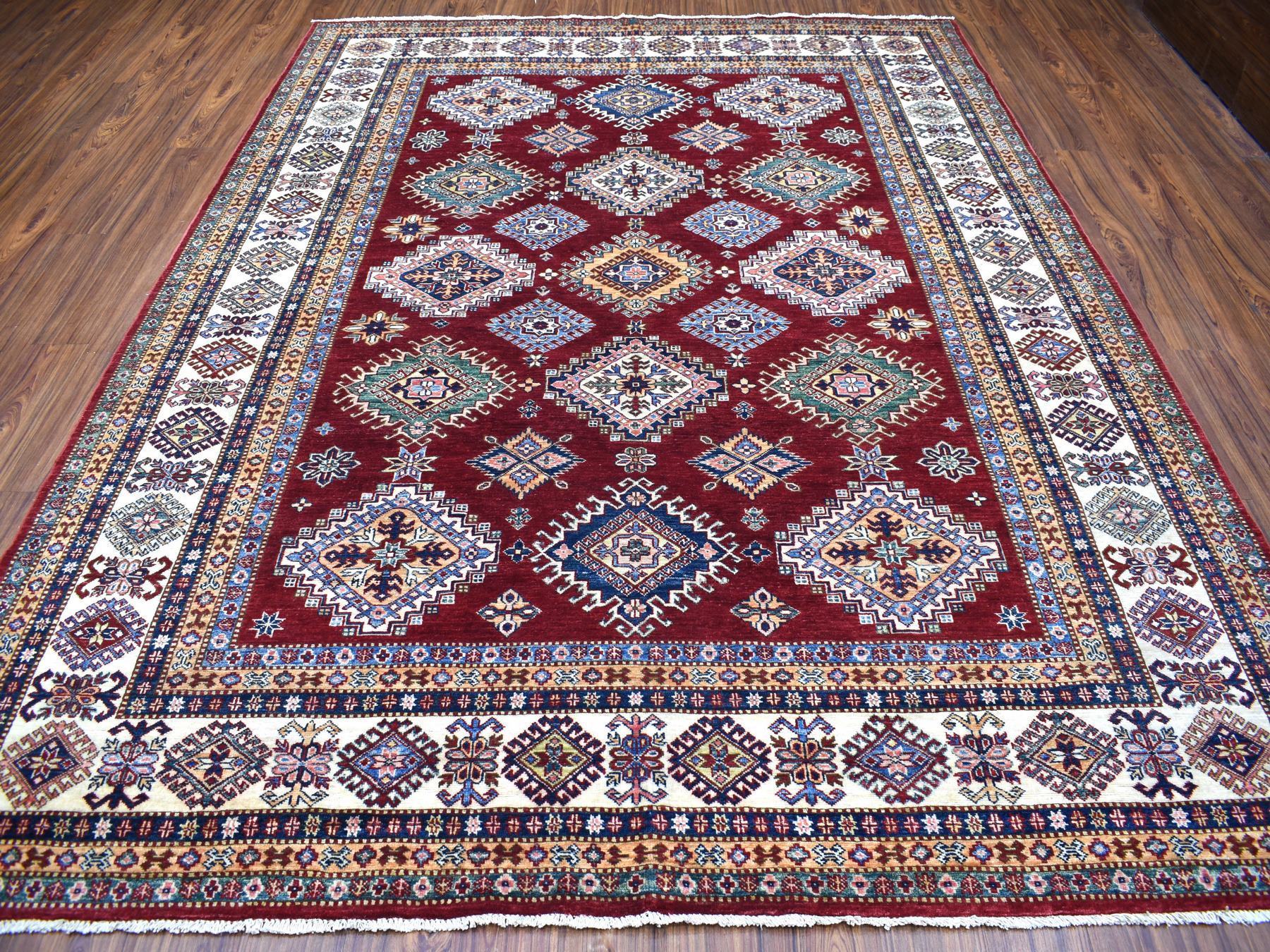 Kazak Kazak hand-knotted wool rug in Red & Ivory, 8'1" x 10' — SKU O068058 (view 2)