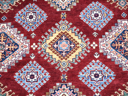 Red 8'1" x 10'0" Tribal Hand knotted Wool Rug - Sku: O068058