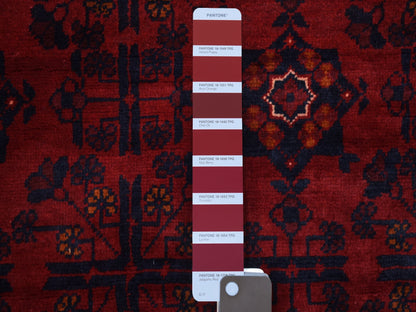 Red 3'4" x 5'0" Tribal Hand knotted Wool Rug - Sku: O068089