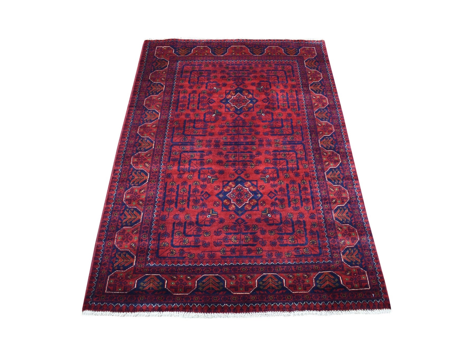 Tribal Tribal & Geometric hand-knotted wool rug in Red, 3'3" x 5' — SKU O068092