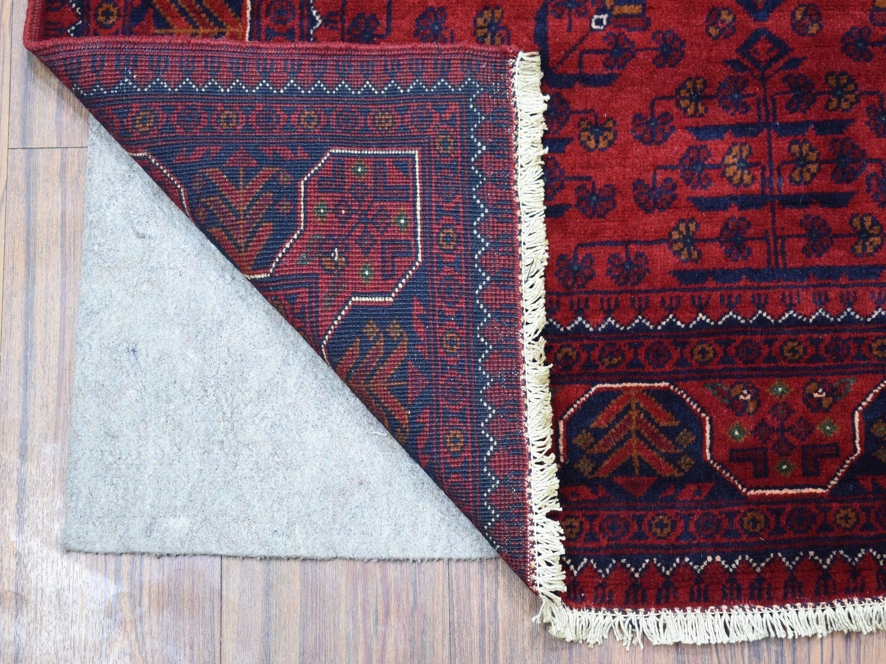 Tribal Tribal & Geometric hand-knotted wool rug in Red, 3'3" x 5' — SKU O068092 (view 2)
