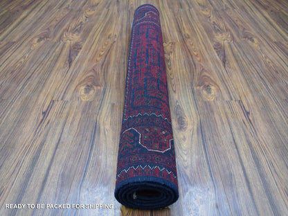 Red 3'4" x 4'9" Tribal Hand knotted Wool Rug - Sku: O068095