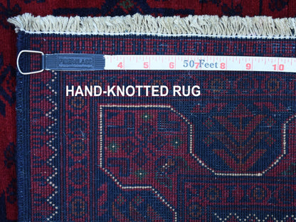 Red 3'4" x 4'9" Tribal Hand knotted Wool Rug - Sku: O068095