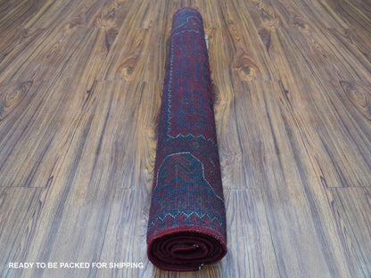 Red 3'3" x 5'0" Tribal Hand knotted Wool Rug - Sku: O068096