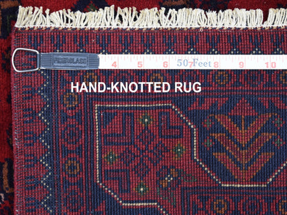 Red 3'4" x 4'9" Tribal Hand knotted Wool Rug - Sku: O068098