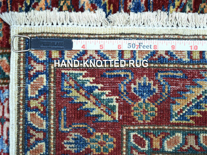 Ivory 2'1" x 2'10" Kazak Hand knotted Wool Rug - Sku: O068128