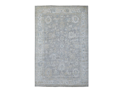 Oushak Oushak hand-knotted wool rug in Gray & Ivory, 6' x 9'2" — SKU O068142
