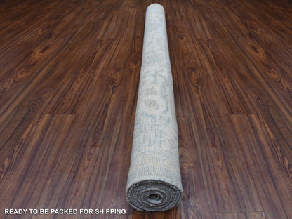 Grey 6'0" x 9'2" Oushak And Peshawar Hand knotted Wool Rug - Sku: O068142