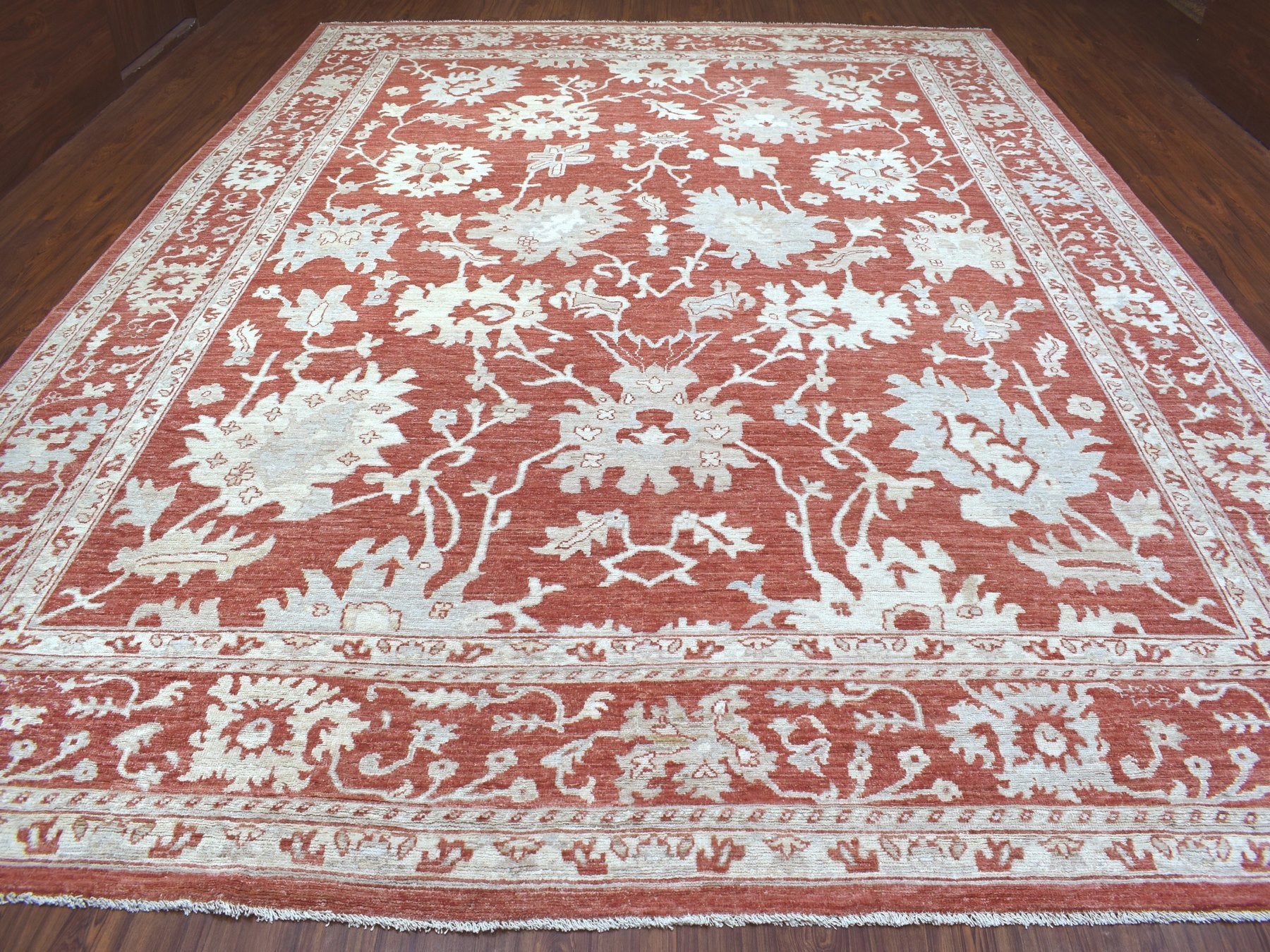 Oushak Oushak hand-knotted wool rug in Red, 11'9" x 14'9" — SKU O068145 (view 2)