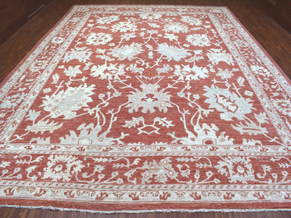 Red 11'9" x 14'9" Oushak / Peshawar Hand knotted Wool Rug - Sku: O068145