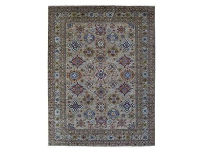 Kazak Kazak hand-knotted wool rug in Beige, 9' x 11'9" — SKU O068154