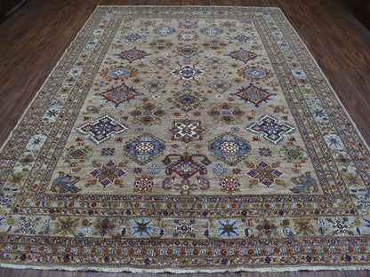 Kazak Kazak hand-knotted wool rug in Beige, 9' x 11'9" — SKU O068154 (view 2)