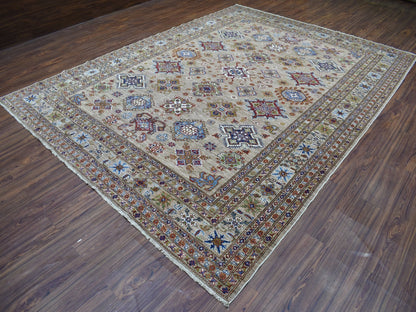 Kazak Kazak hand-knotted wool rug in Beige, 9' x 11'9" — SKU O068154 (view 3)