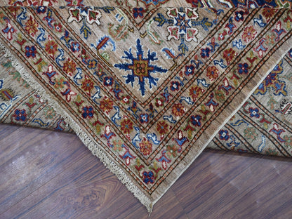 Kazak Kazak hand-knotted wool rug in Beige, 9' x 11'9" — SKU O068154 (view 6)