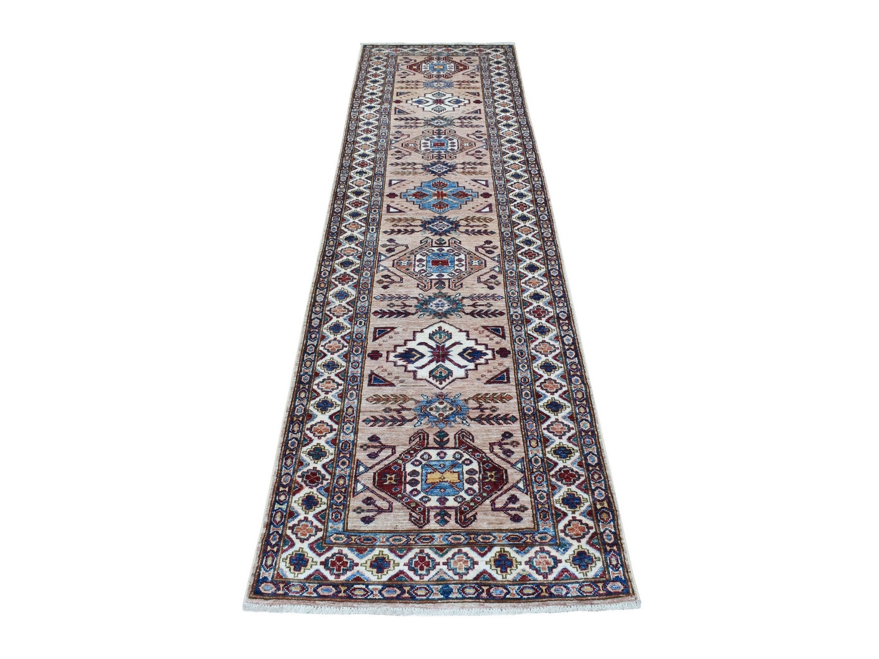 Brown 2'7" x 9'8" Tribal Hand knotted Wool Rug - Sku: O068173
