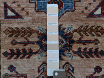 Brown 2'7" x 9'8" Kazak Hand knotted Wool Rug - Sku: O068173