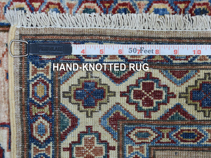 Brown 2'7" x 9'8" Kazak Hand knotted Wool Rug - Sku: O068173