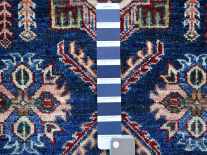 Blue 2'8" x 10'5" Kazak Hand knotted Wool Rug - Sku: O068180