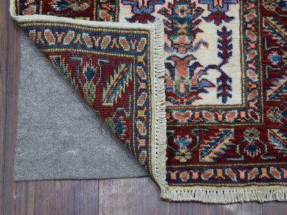 Ivory 2'0" x 2'10" Kazak Hand knotted Wool Rug - Sku: O068202