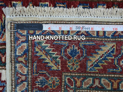 Ivory 2'0" x 2'10" Kazak Hand knotted Wool Rug - Sku: O068202