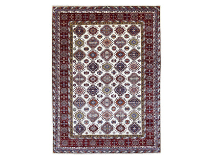 Ivory 9'1" x 12'4" Kazak Hand knotted Wool Rug - Sku: O068224