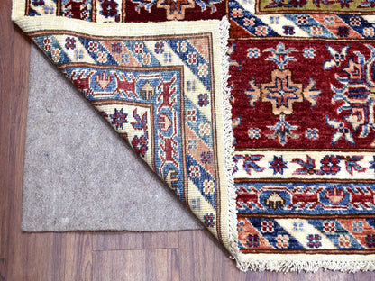 Ivory 9'1" x 12'4" Kazak Hand knotted Wool Rug - Sku: O068224