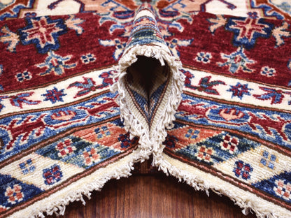 Ivory 9'1" x 12'4" Kazak Hand knotted Wool Rug - Sku: O068224