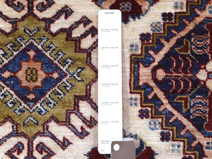 Ivory 9'1" x 12'4" Kazak Hand knotted Wool Rug - Sku: O068224