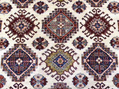 Ivory 9'1" x 12'4" Kazak Hand knotted Wool Rug - Sku: O068224