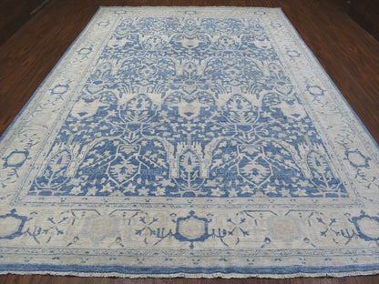 Blue 9'8" x 13'5" Oushak And Peshawar Hand knotted Wool Rug - Sku: O068324
