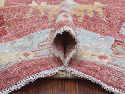 Pink 13'9" x 19'0" Oushak / Peshawar Hand knotted Wool Rug - Sku: O068347