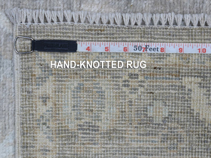 Grey 2'9" x 16'0" Oushak And Peshawar Hand knotted Wool Rug - Sku: O068407