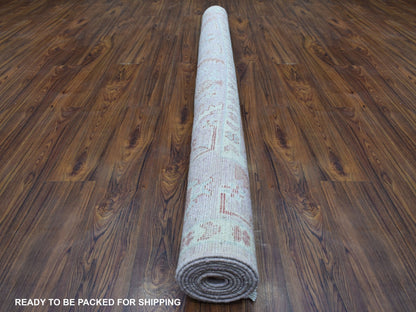 Pink 6'1" x 8'10" Oushak / Peshawar Hand knotted Wool Rug - Sku: O068446