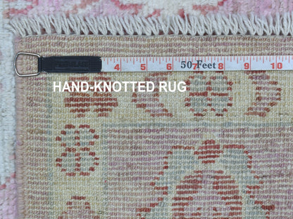 Pink 6'1" x 8'10" Oushak / Peshawar Hand knotted Wool Rug - Sku: O068446