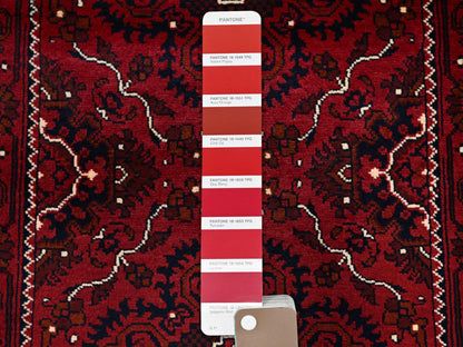 Tribal Tribal & Geometric hand-knotted wool runner in Red, 2'4" x 5'2" — SKU O0684 (view 4)