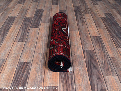 Tribal Tribal & Geometric hand-knotted wool runner in Red, 2'4" x 5'2" — SKU O0684 (view 5)